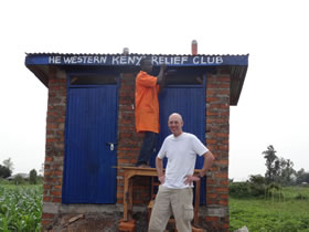 David with the constructed toilets
